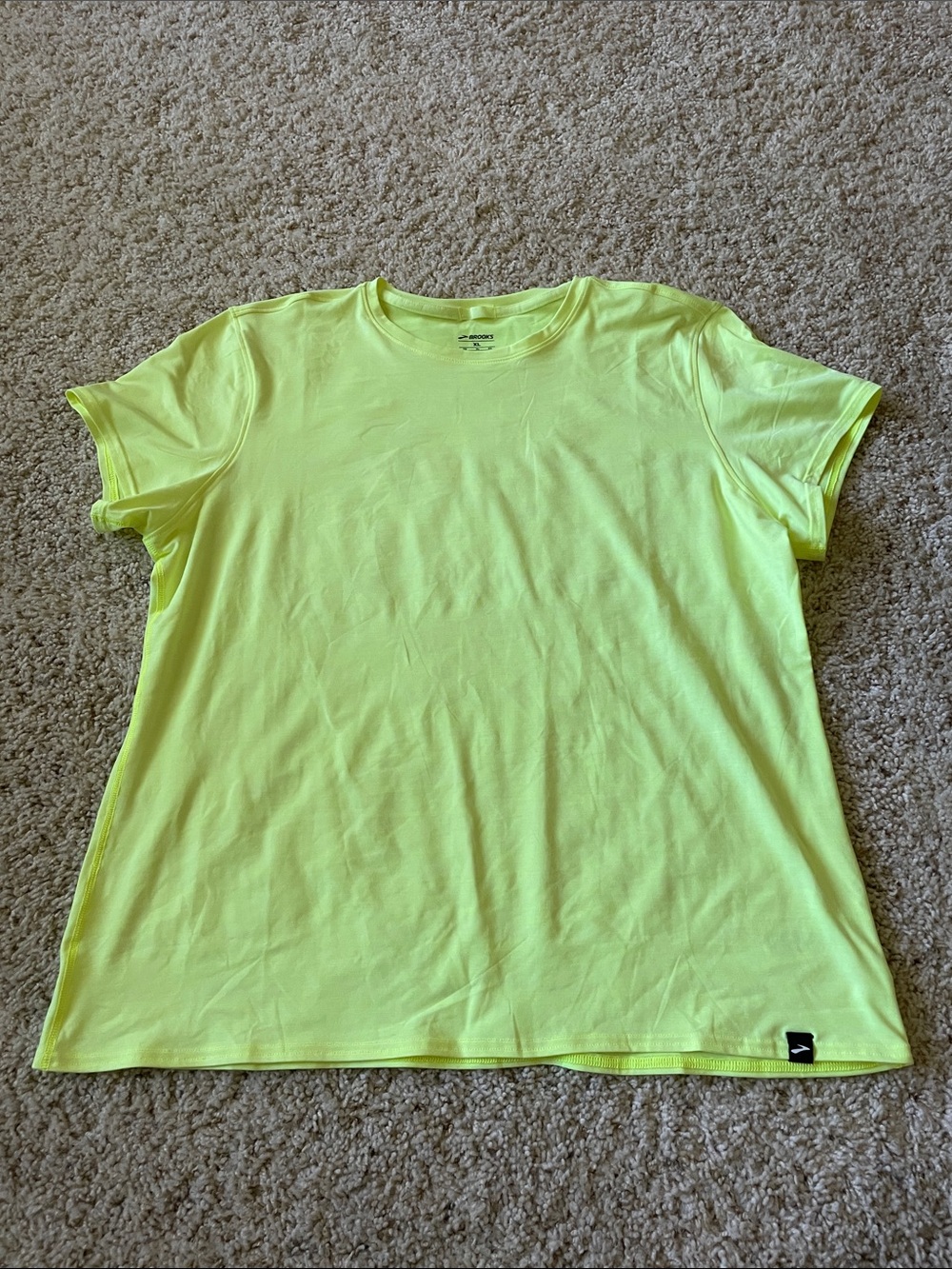 Brooks Neon Yellow Short Sleeve Tee